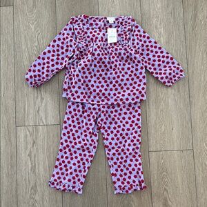 Crewcuts Kids cotton matching apple set size 3T NWT